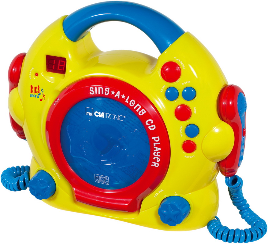 Clatronic Kinder Karaoke CDPlayer tragbarer CDSpieler 2 Mikrofone CDK